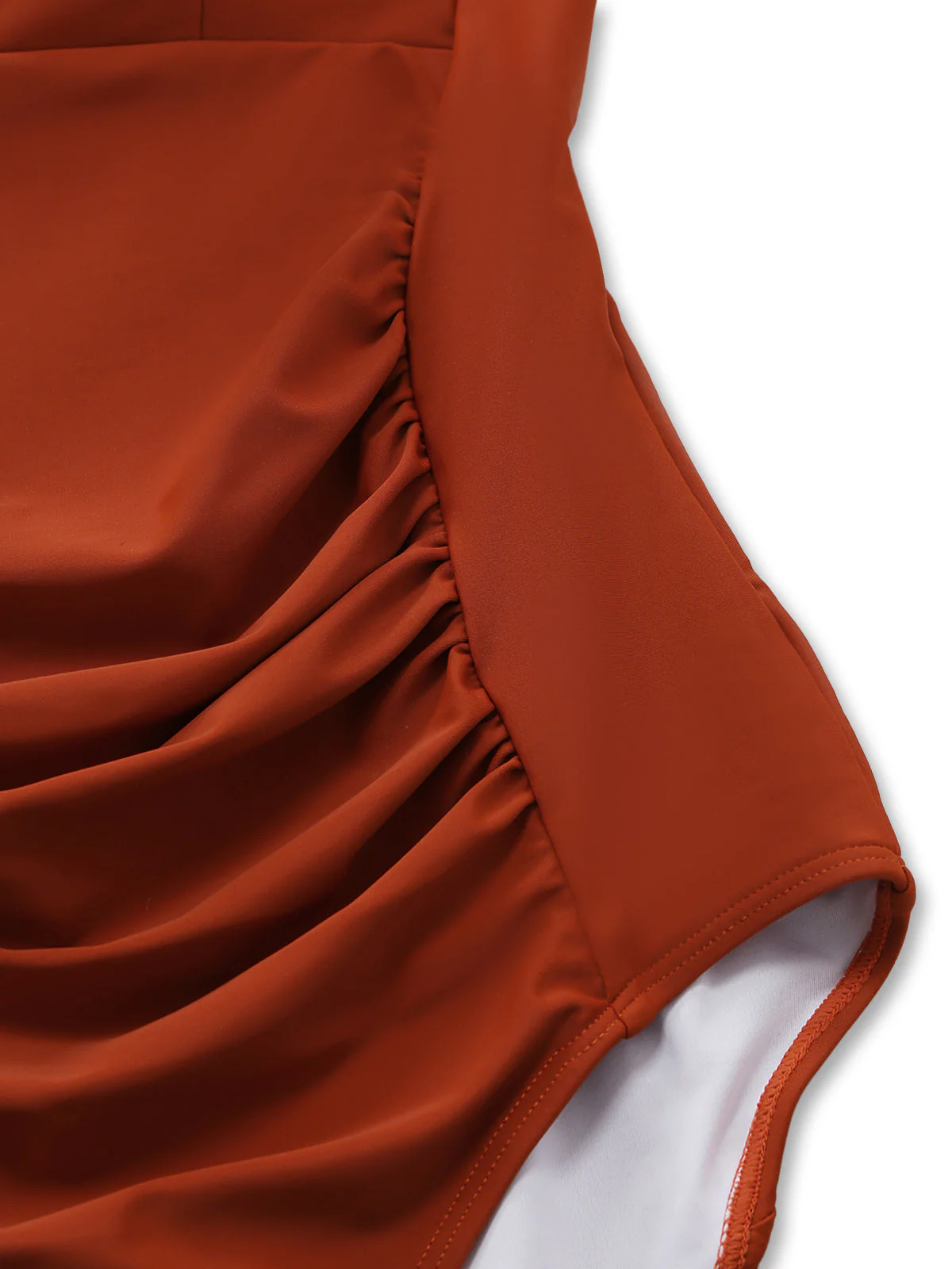 1940s Ruffled Asymmetrical Neck One-Piece Swimsuit - Image 5