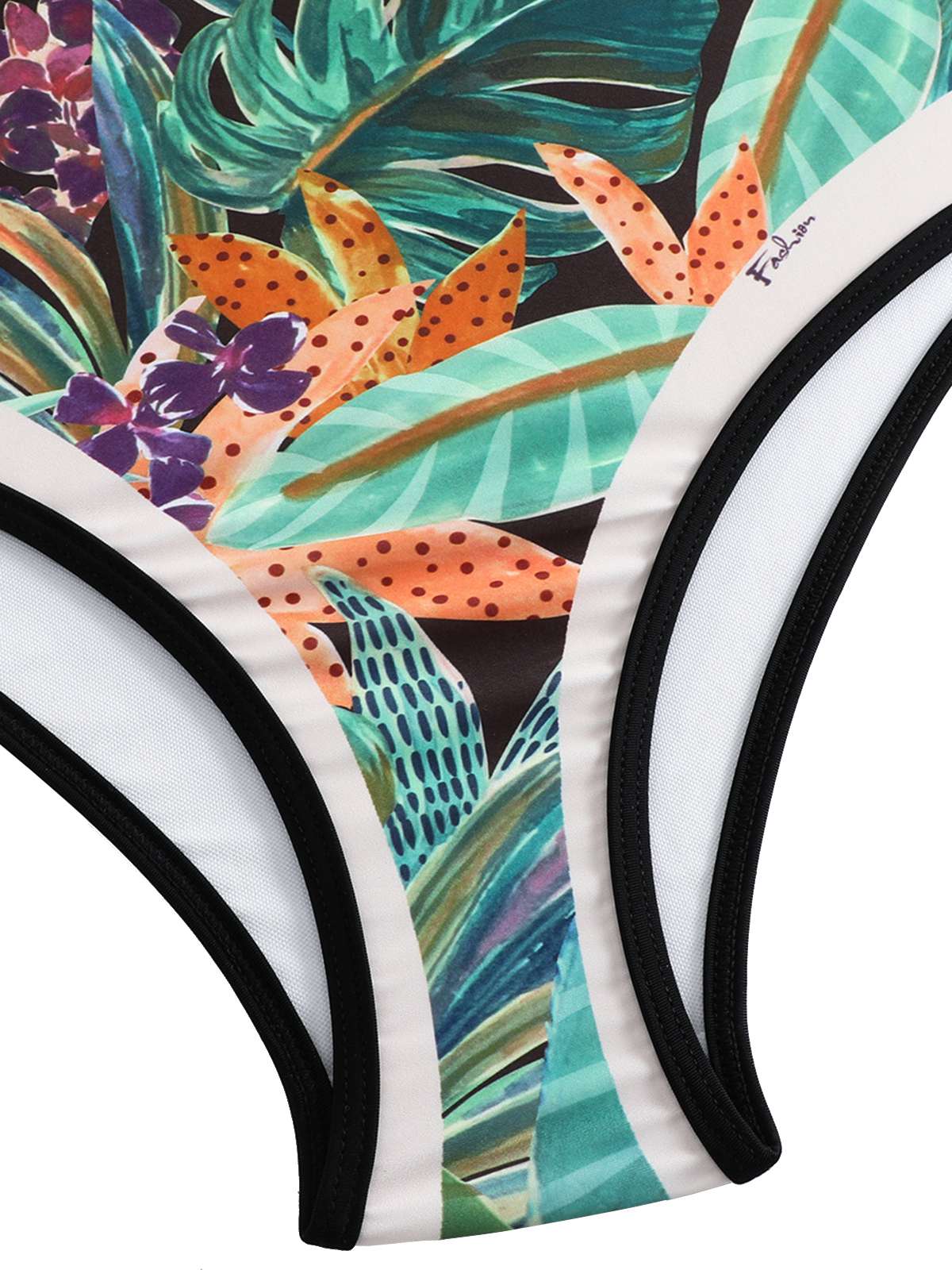 1940s Silhouette Plants Wide Straps Bikini - Image 6