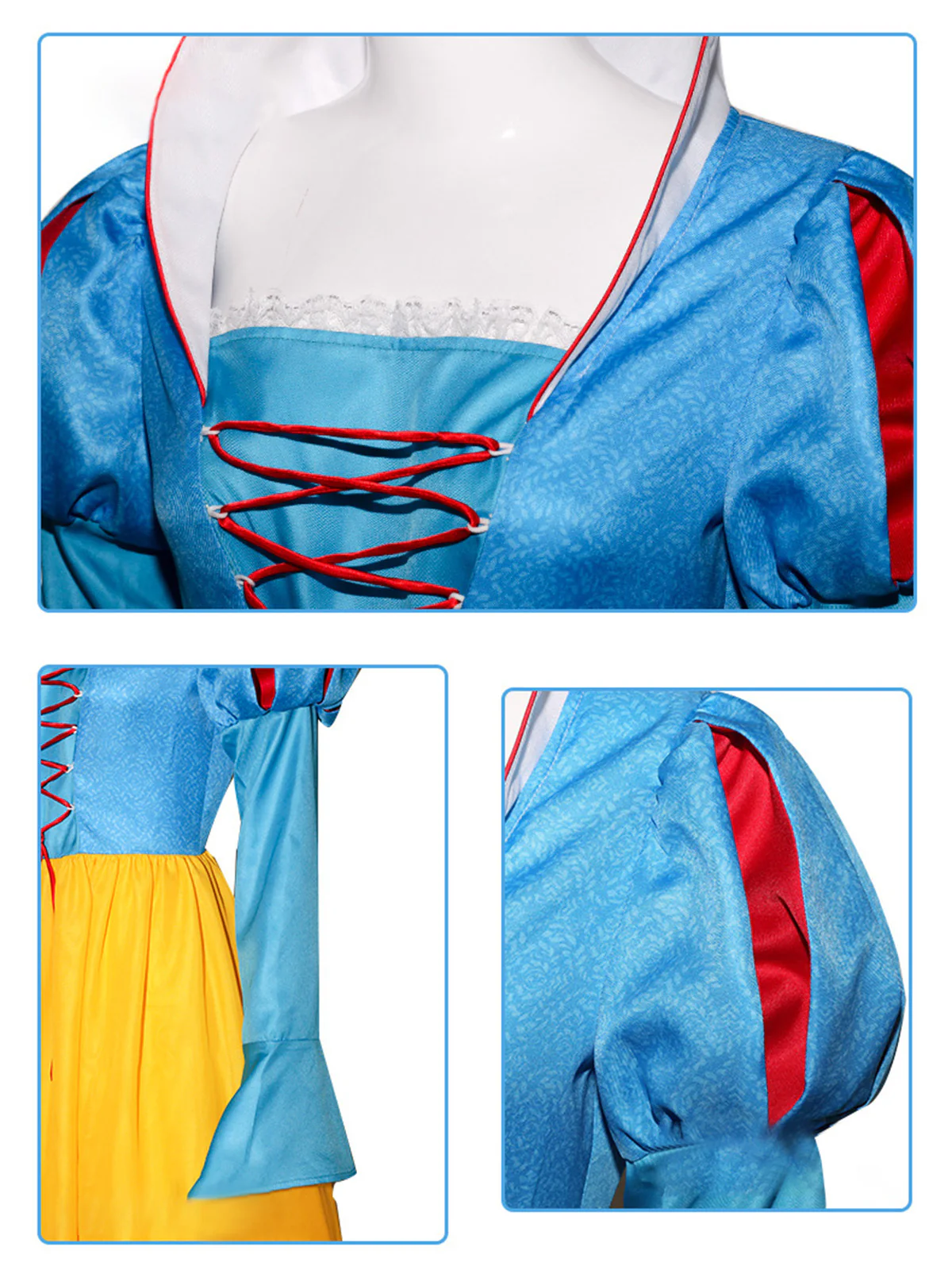 1940s Snow White Style Mesh Patchwork Dress - Image 4