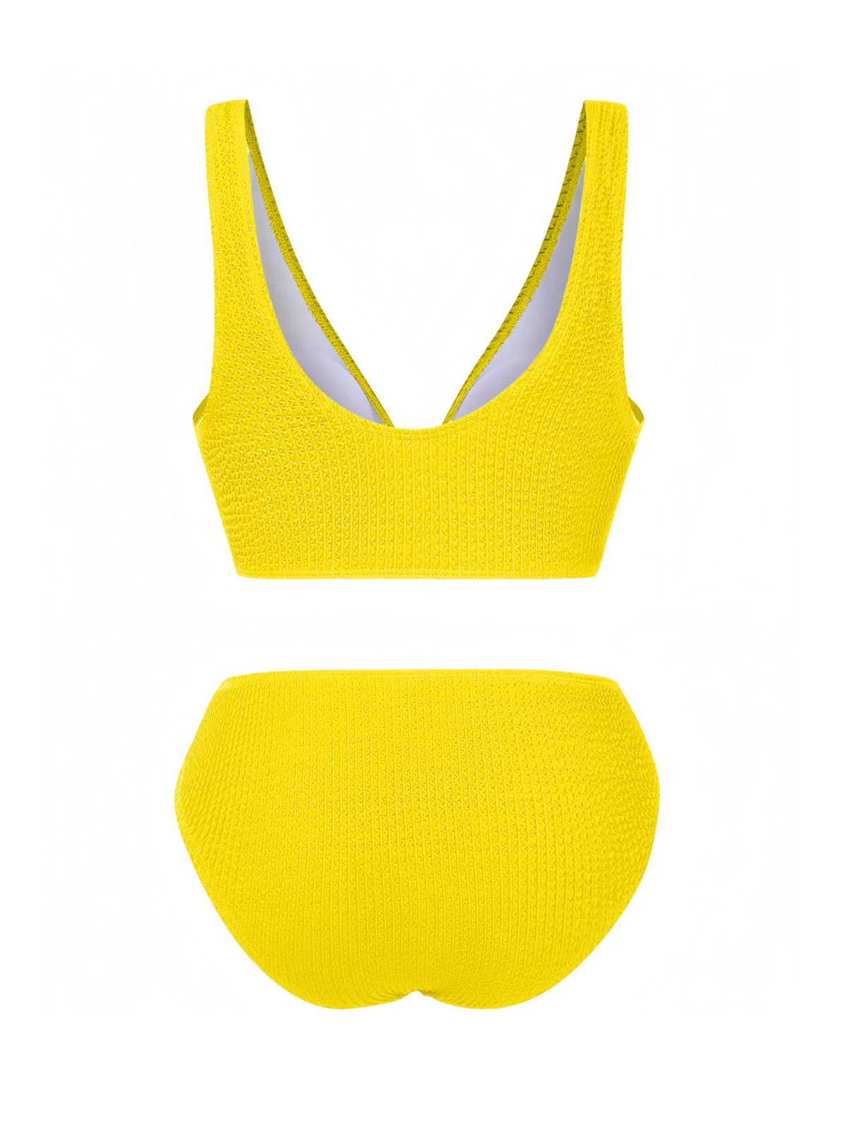 1940s Solid Bowknot Textured Fabric Swimsuit - Image 4