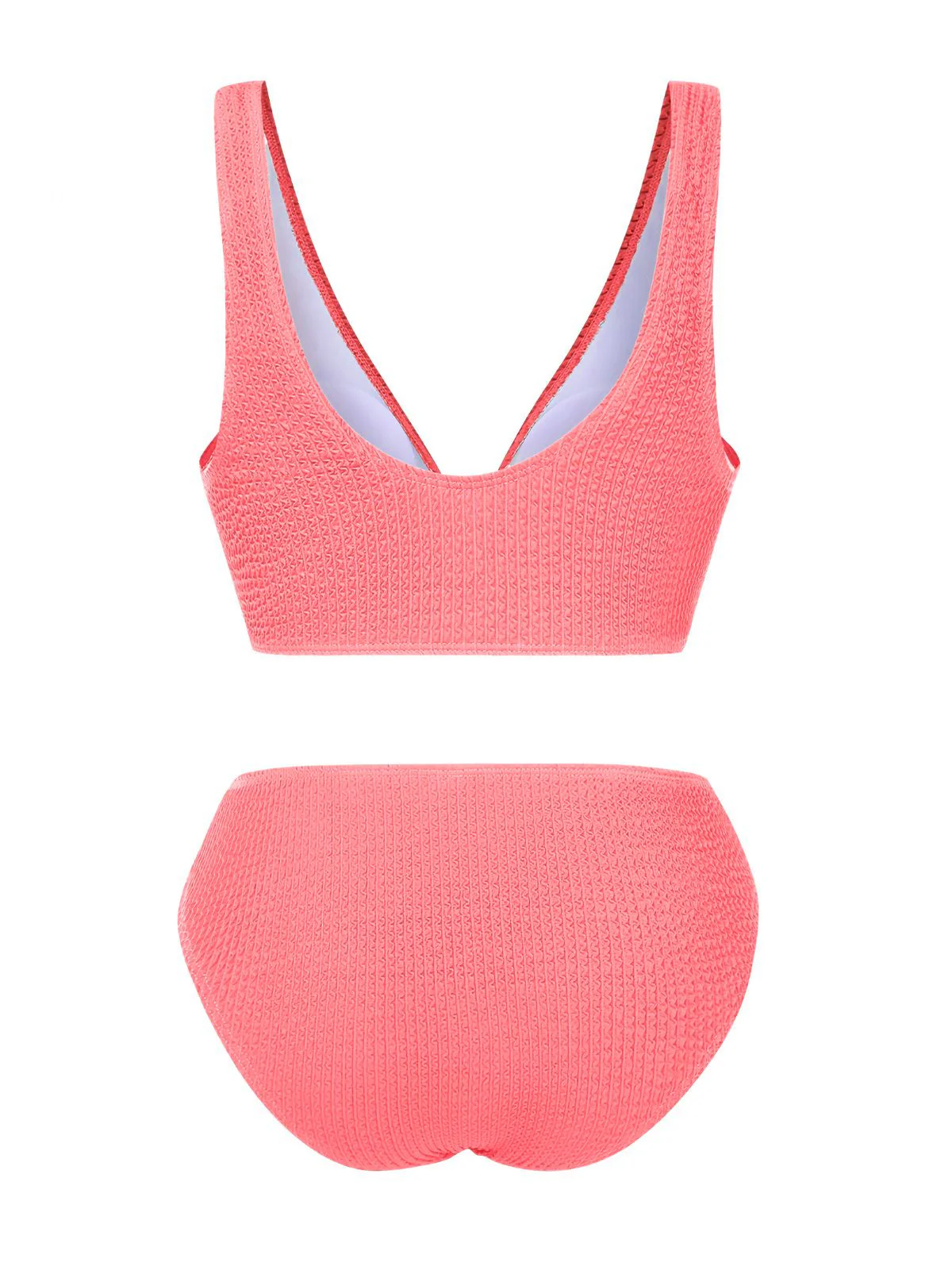 1940s Solid Bowknot Textured Fabric Swimsuit - Image 6