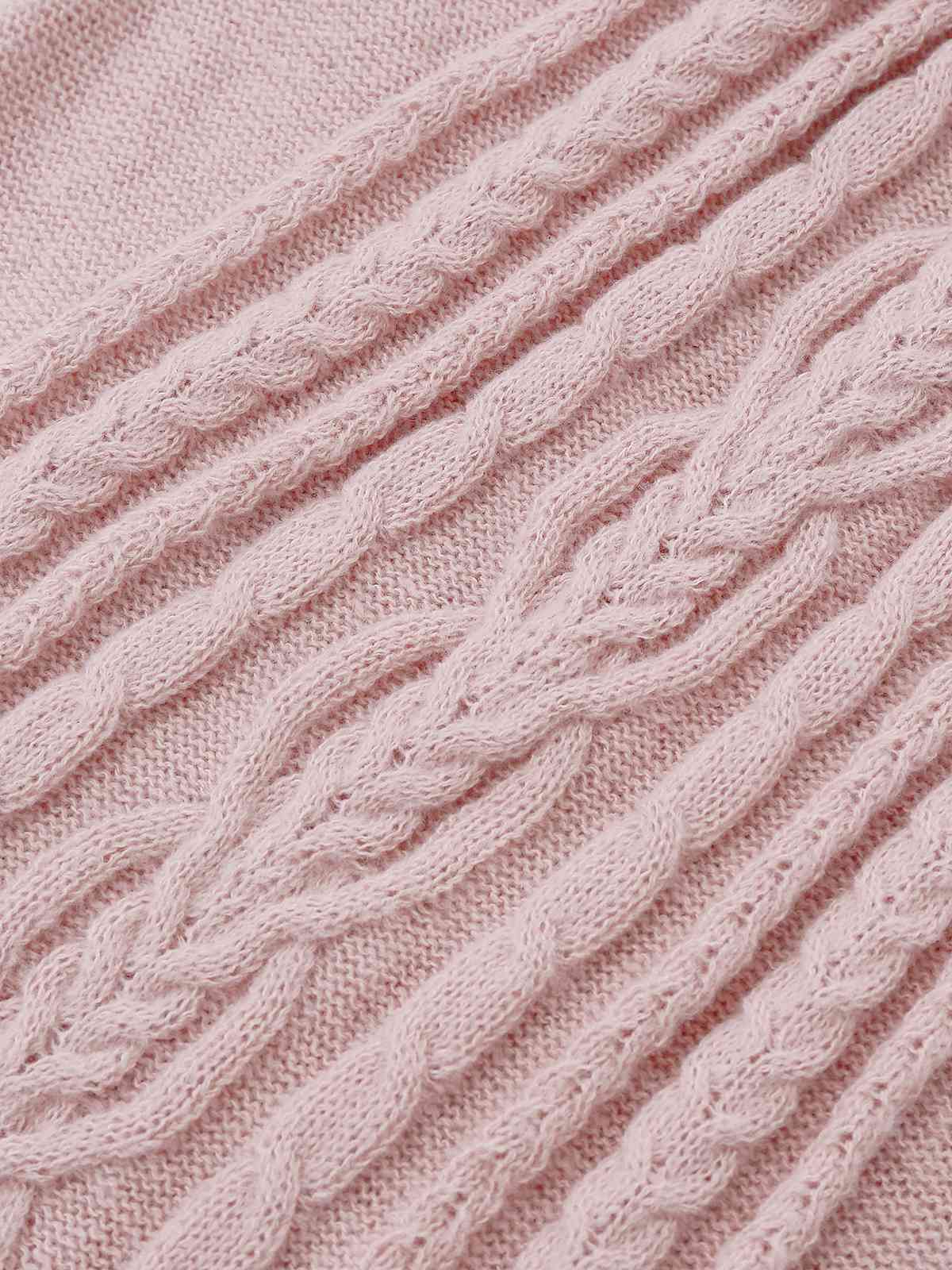 1940s Solid Cable Knit Pleated Hem Sweater Dress - Image 6