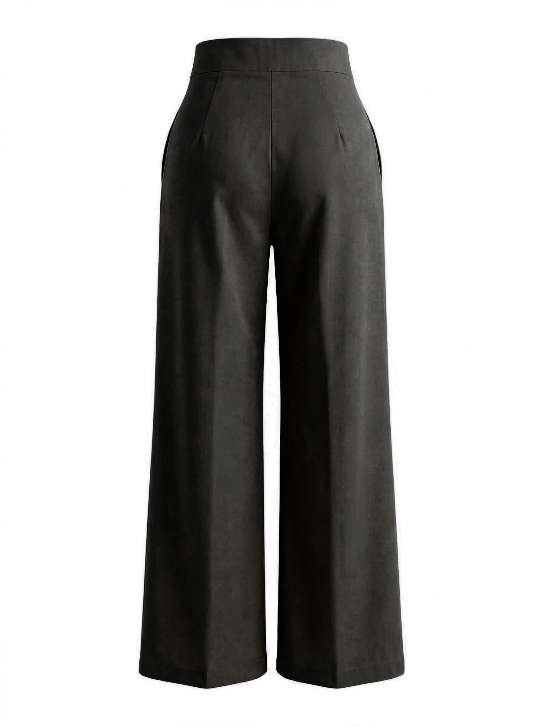 1940s Solid Crisscross Wide-Leg Pants - Image 2