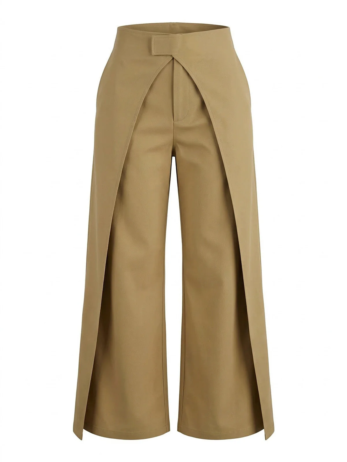 1940s Solid Crisscross Wide-Leg Pants - Image 3