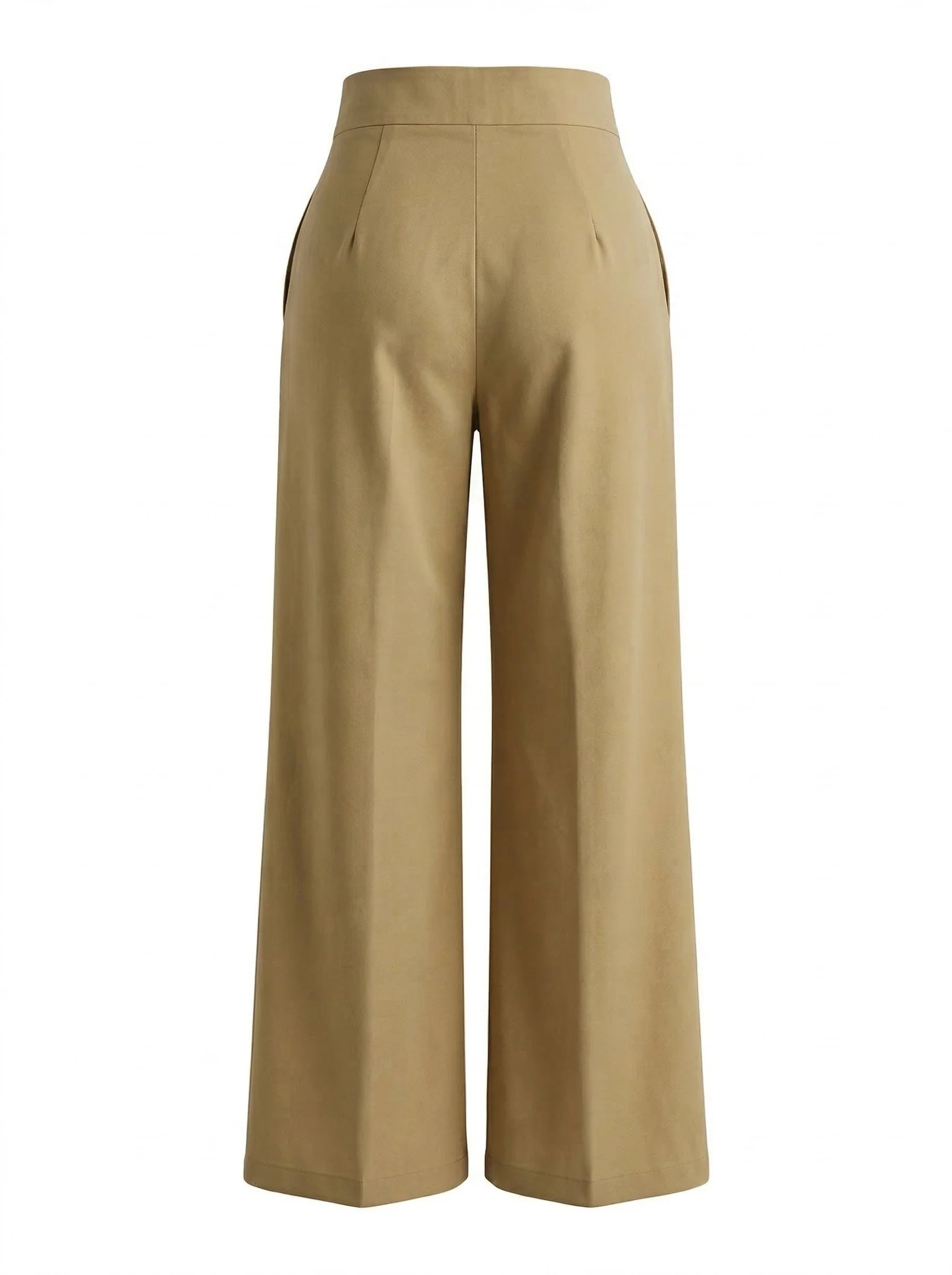1940s Solid Crisscross Wide-Leg Pants - Image 4