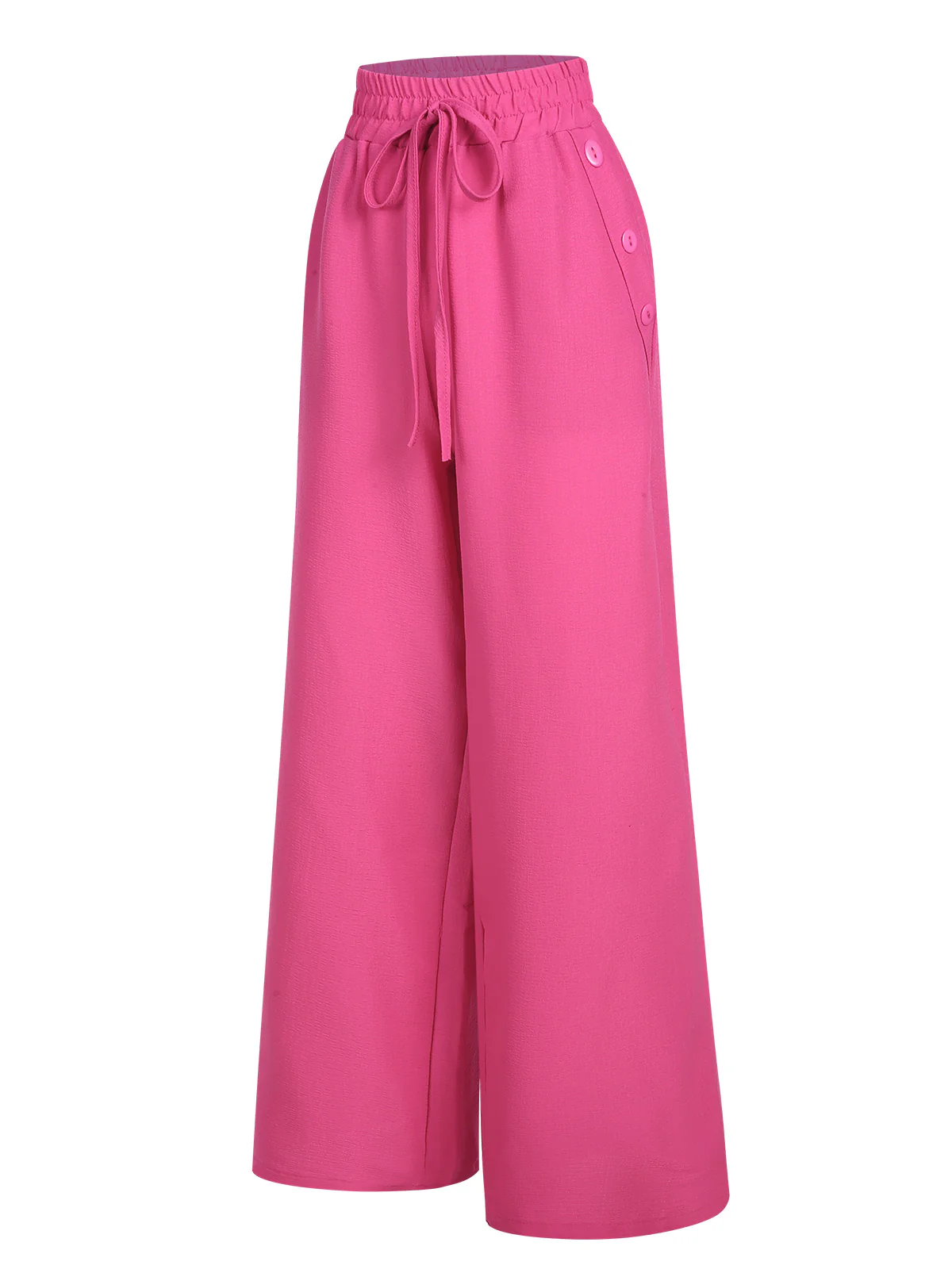 1940s Solid Elastic Waist Loose Pants - Image 2