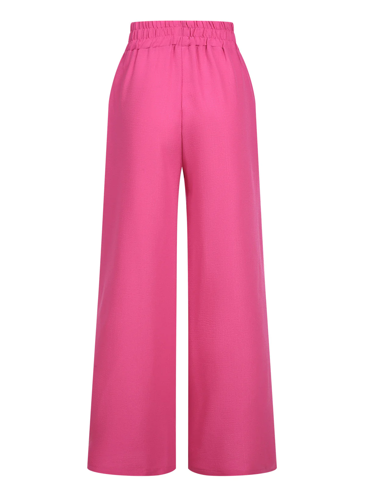 1940s Solid Elastic Waist Loose Pants - Image 3