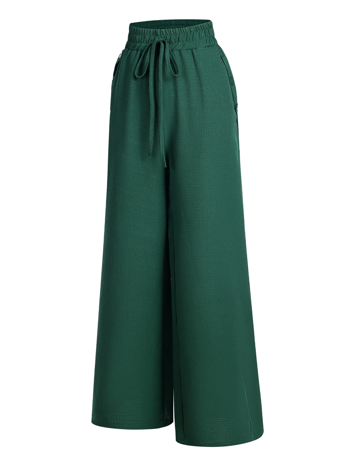 1940s Solid Elastic Waist Loose Pants - Image 7