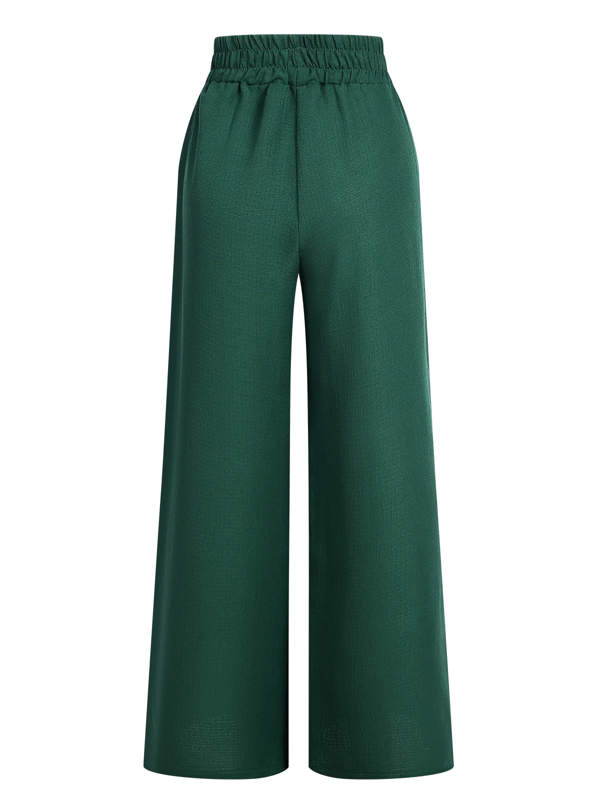 1940s Solid Elastic Waist Loose Pants - Image 8