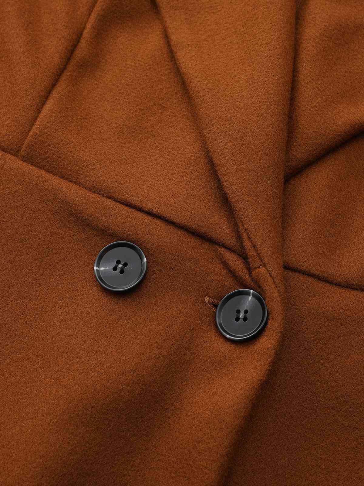 1940s Solid Faux Wool Wide Lapel Swing Coat - Image 10