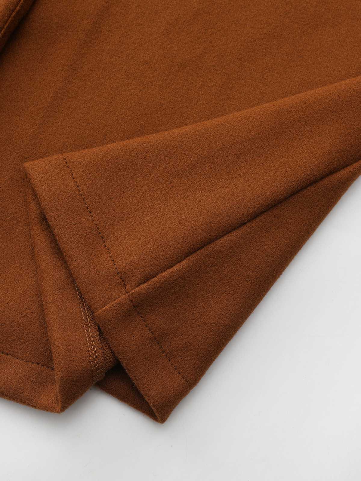 1940s Solid Faux Wool Wide Lapel Swing Coat - Image 11