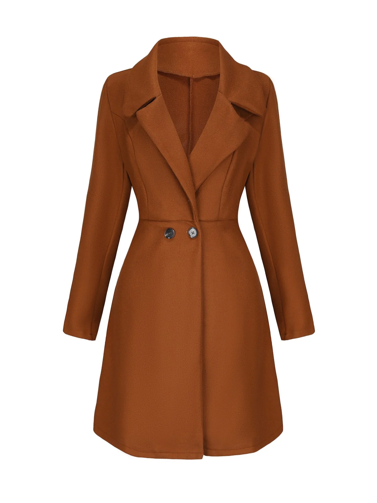 1940s Solid Faux Wool Wide Lapel Swing Coat - Image 2