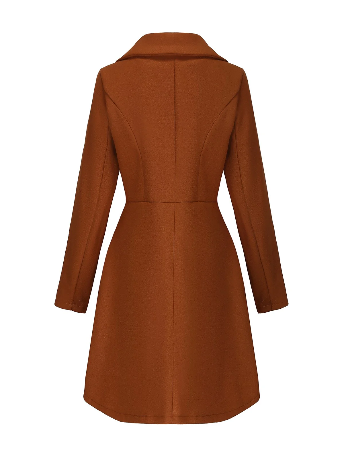 1940s Solid Faux Wool Wide Lapel Swing Coat - Image 3