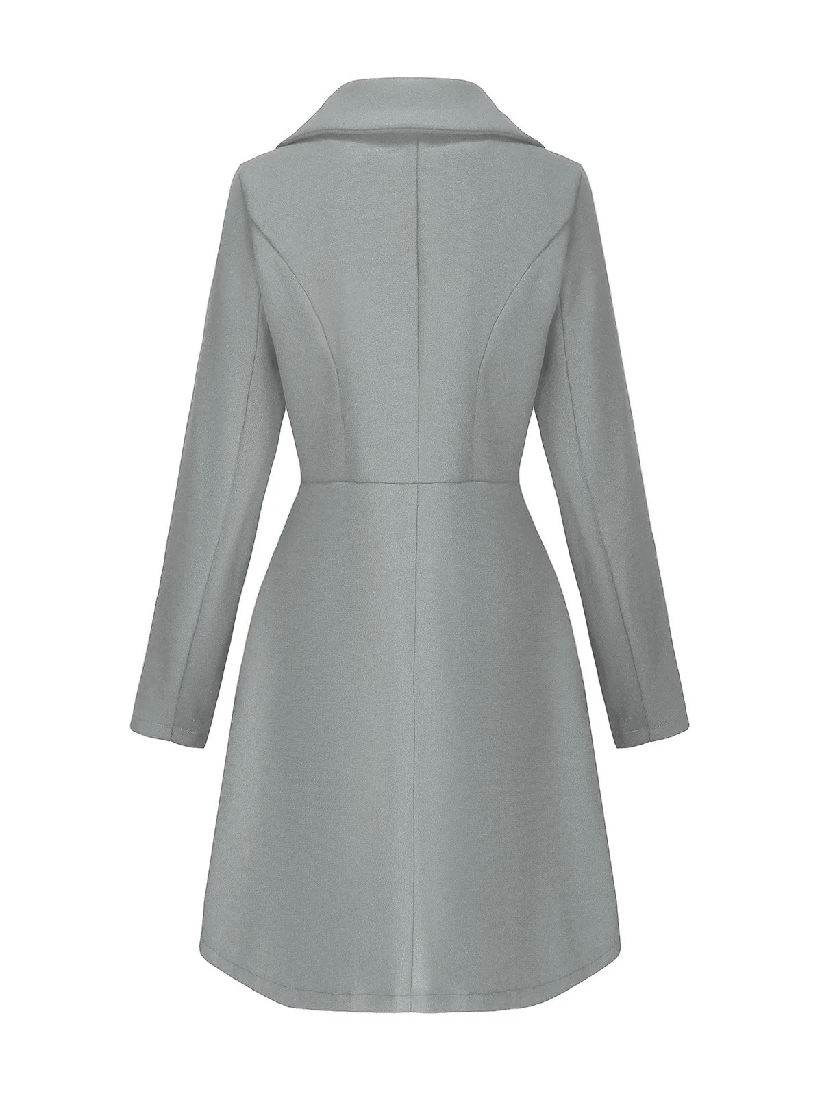 1940s Solid Faux Wool Wide Lapel Swing Coat - Image 5