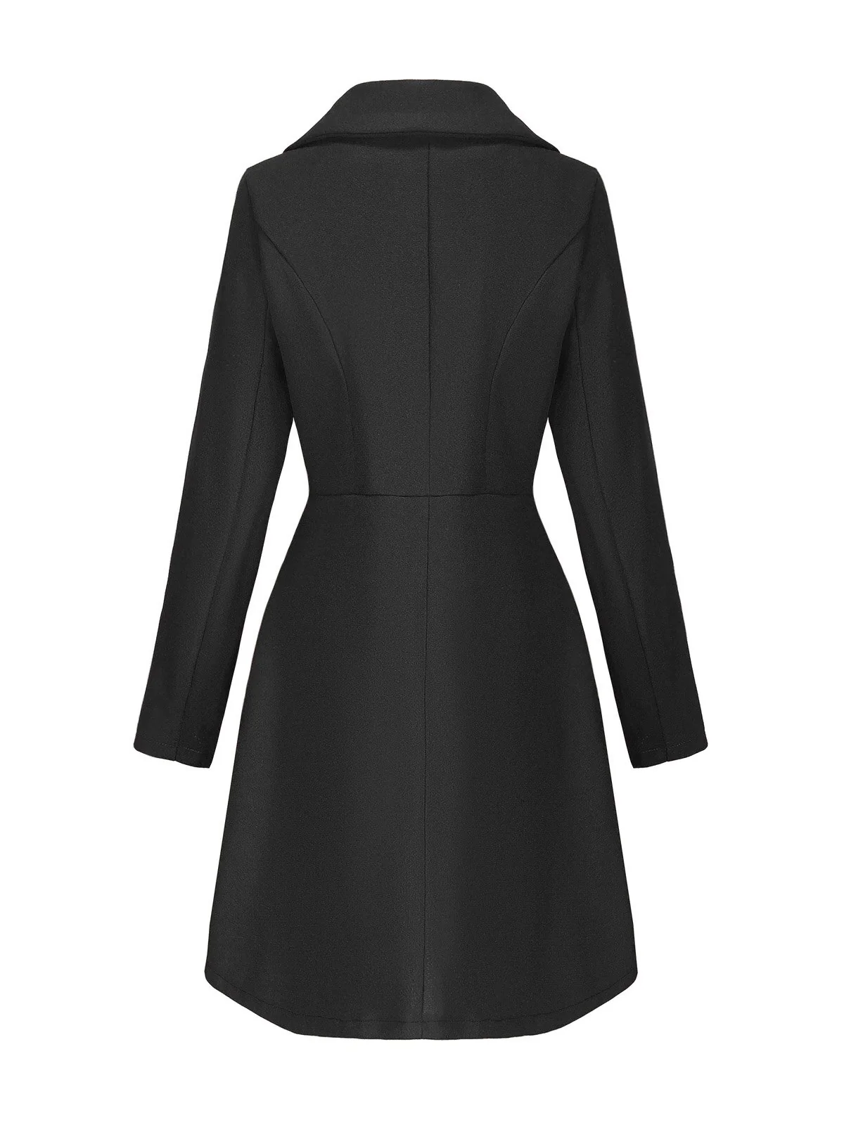 1940s Solid Faux Wool Wide Lapel Swing Coat - Image 7