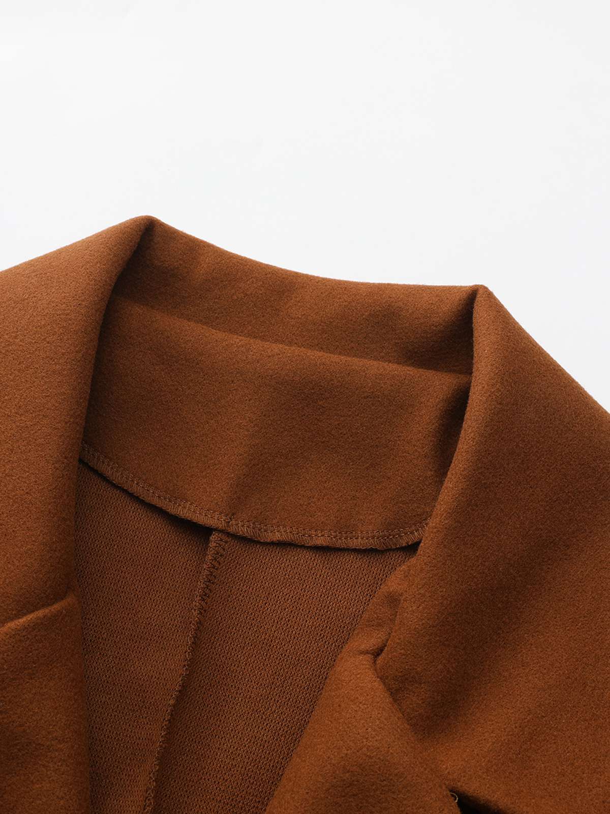 1940s Solid Faux Wool Wide Lapel Swing Coat - Image 8