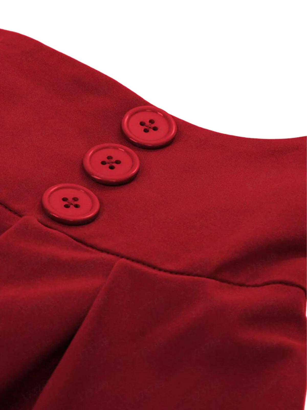 1940s Solid High-Waist Pleated Skirt - Image 2