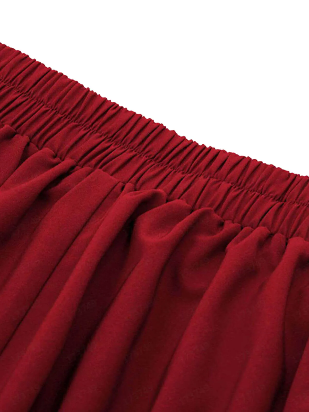 1940s Solid High-Waist Pleated Skirt - Image 3