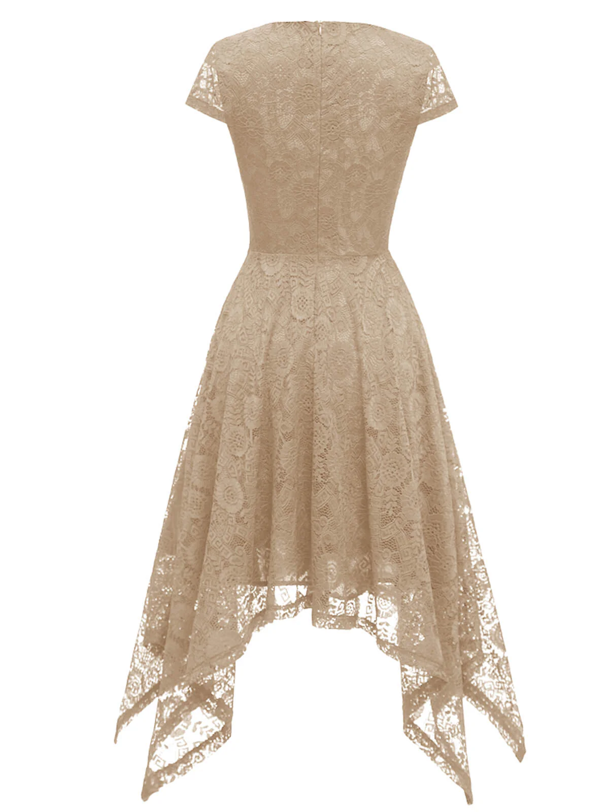 1940s Solid Irregular Hem Dress - Image 12