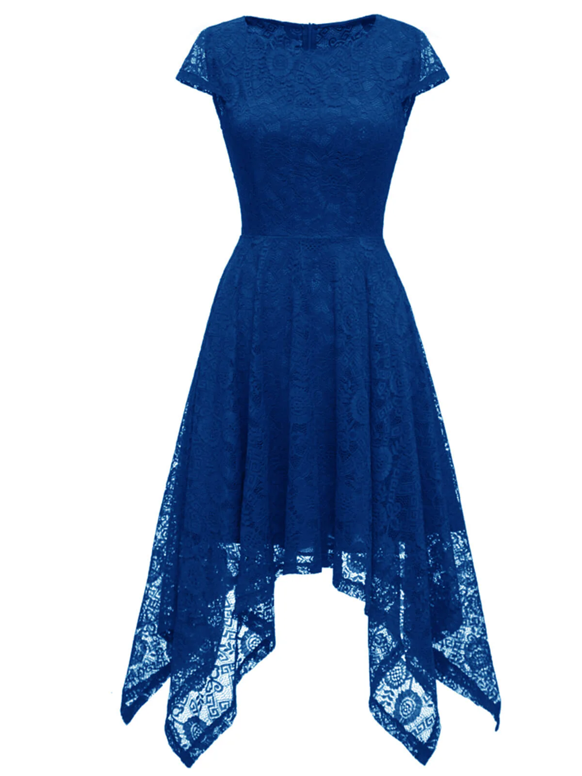 1940s Solid Irregular Hem Dress - Image 13