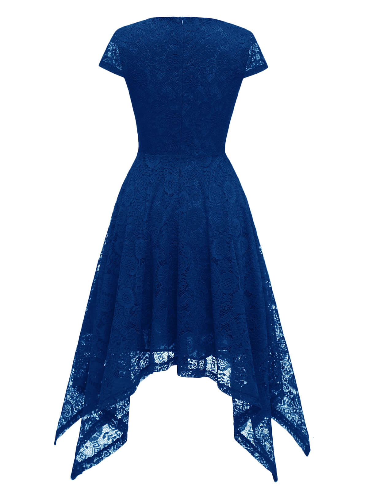 1940s Solid Irregular Hem Dress - Image 14