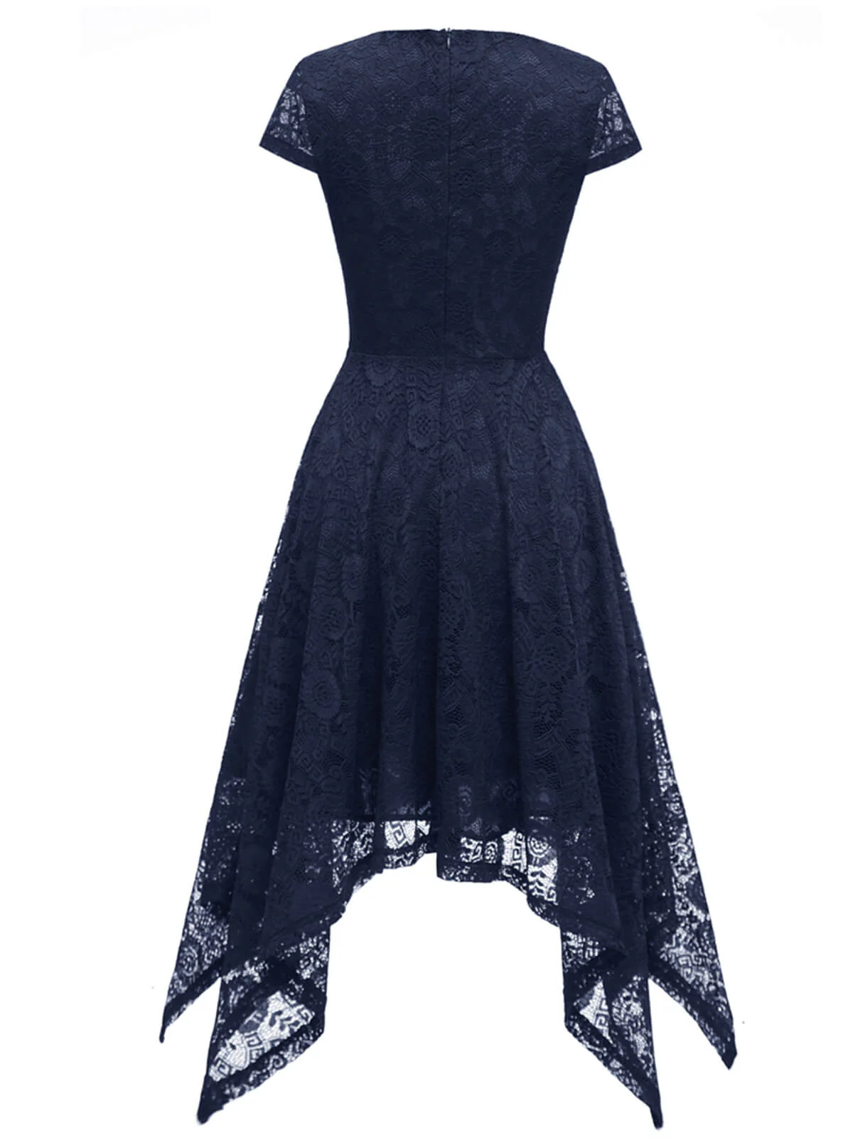 1940s Solid Irregular Hem Dress - Image 17