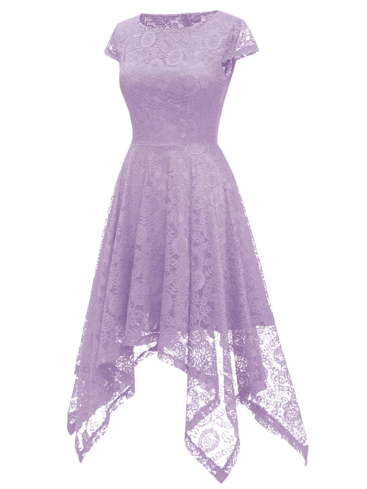 1940s Solid Irregular Hem Dress - Image 2