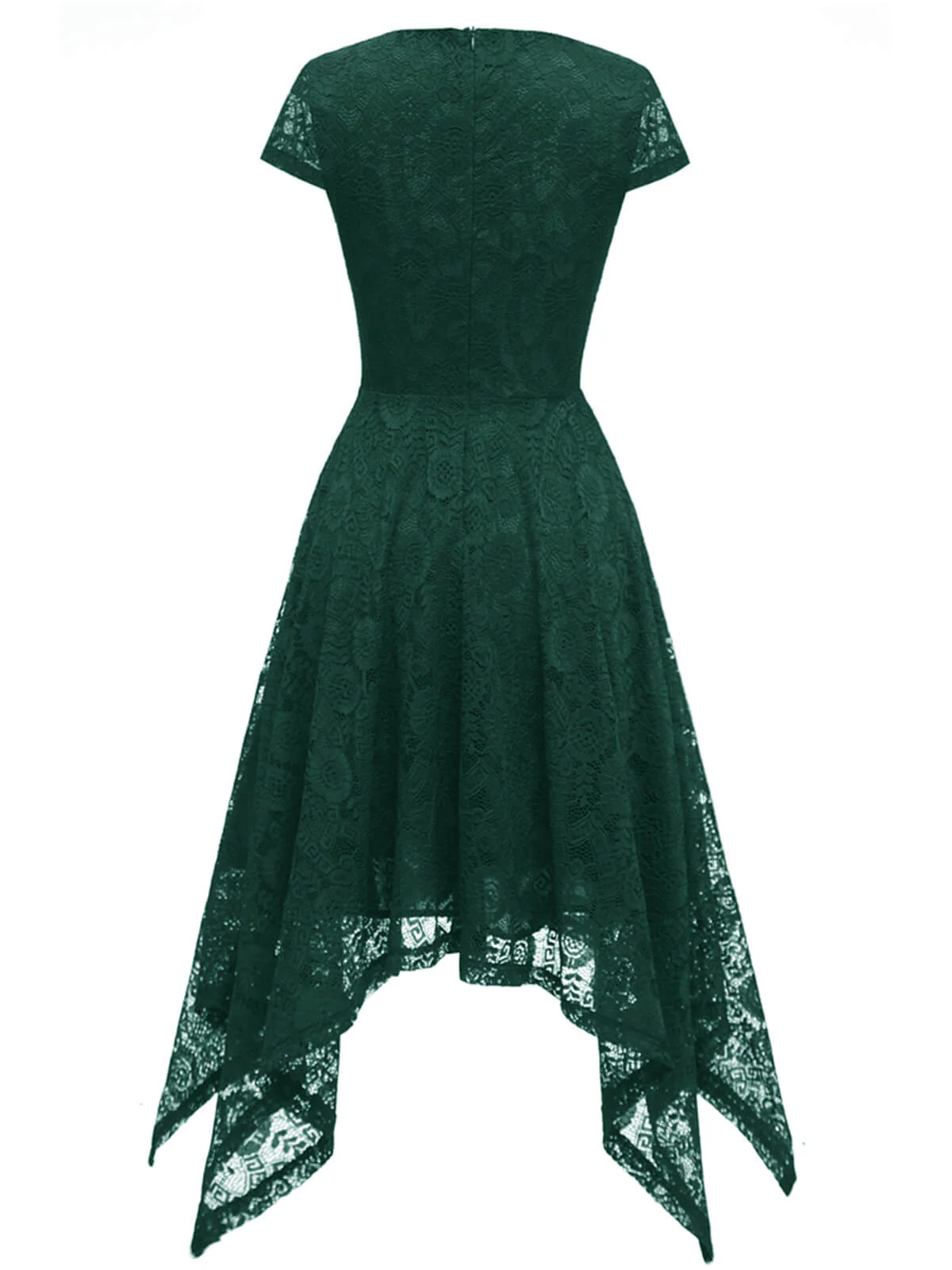 1940s Solid Irregular Hem Dress - Image 20