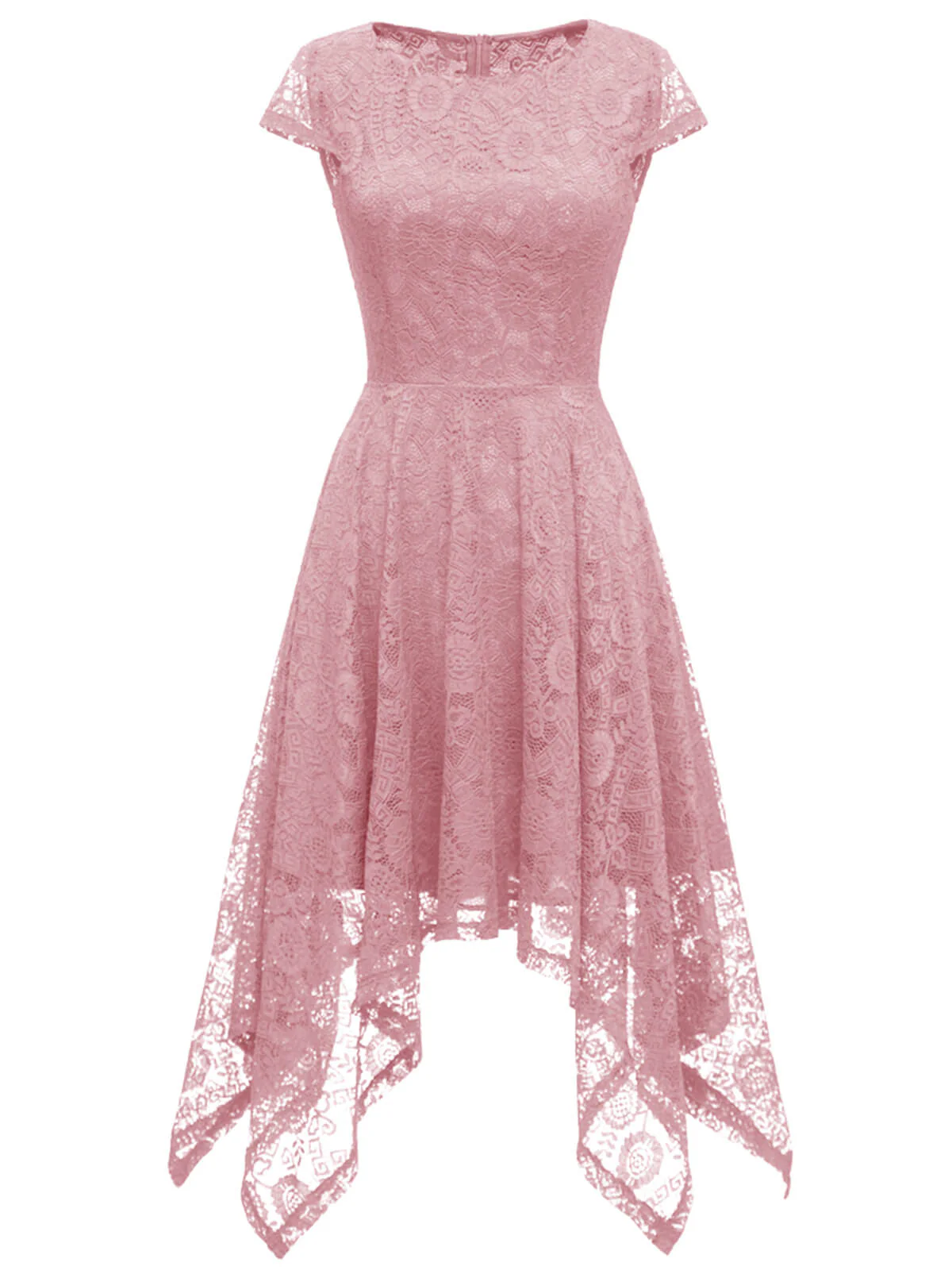 1940s Solid Irregular Hem Dress - Image 22