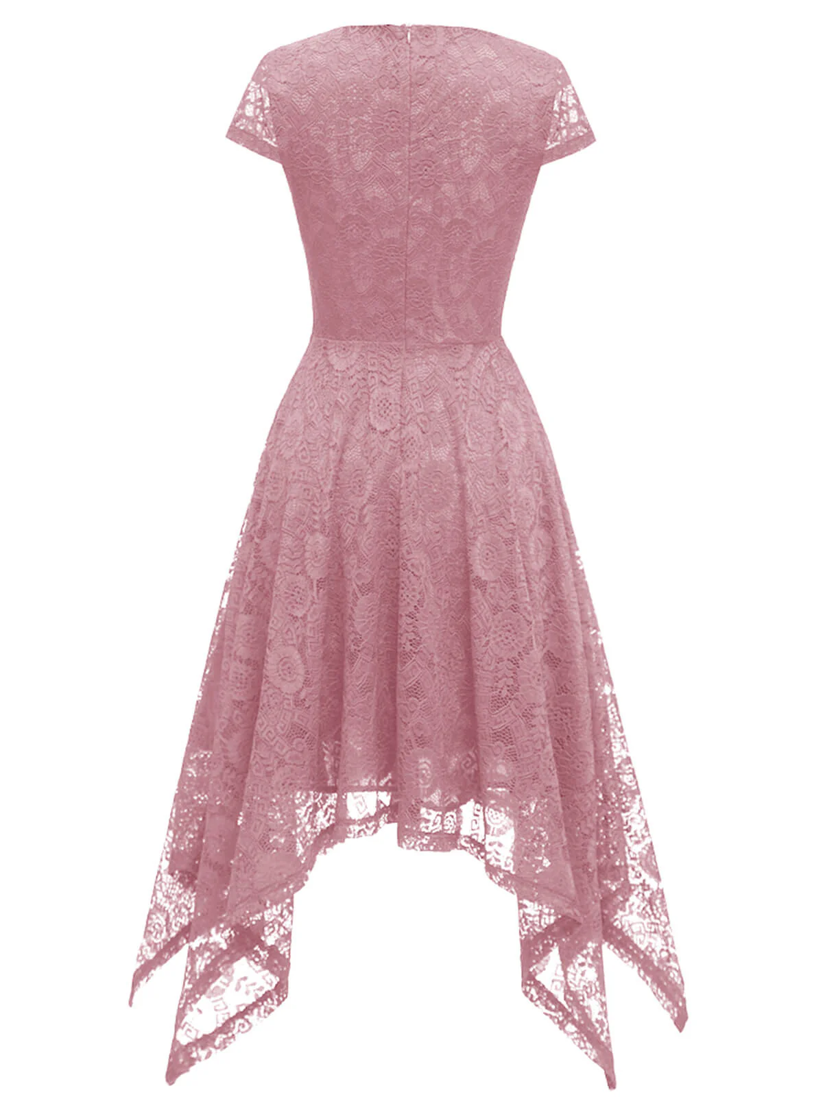 1940s Solid Irregular Hem Dress - Image 23