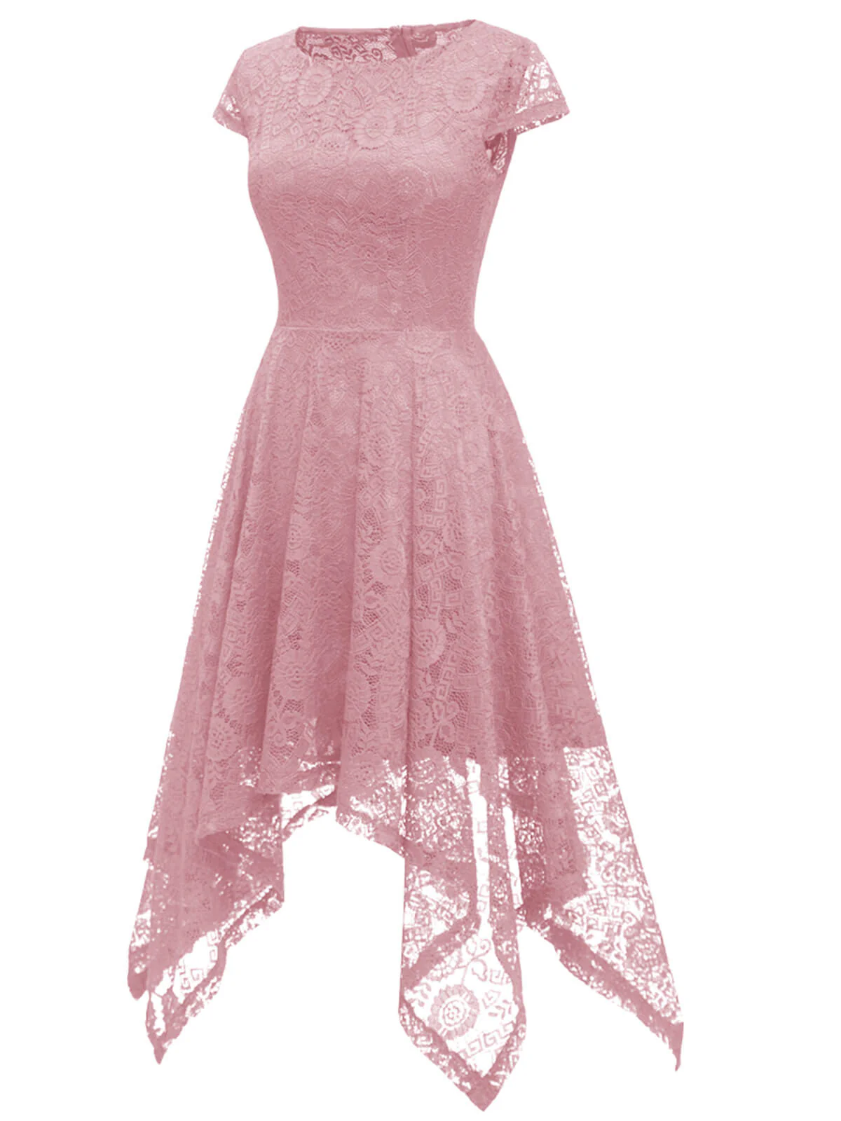 1940s Solid Irregular Hem Dress - Image 24