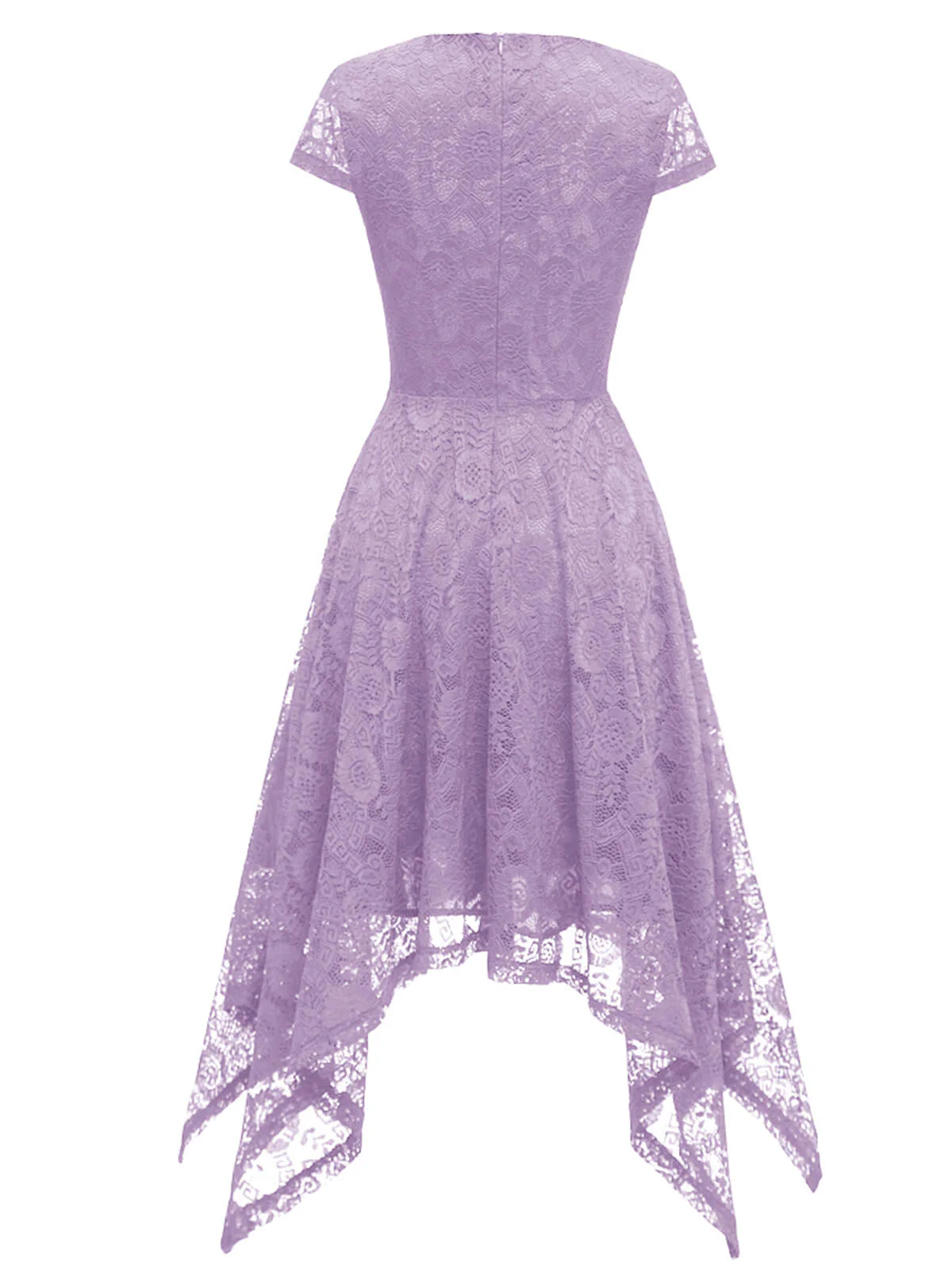 1940s Solid Irregular Hem Dress - Image 3