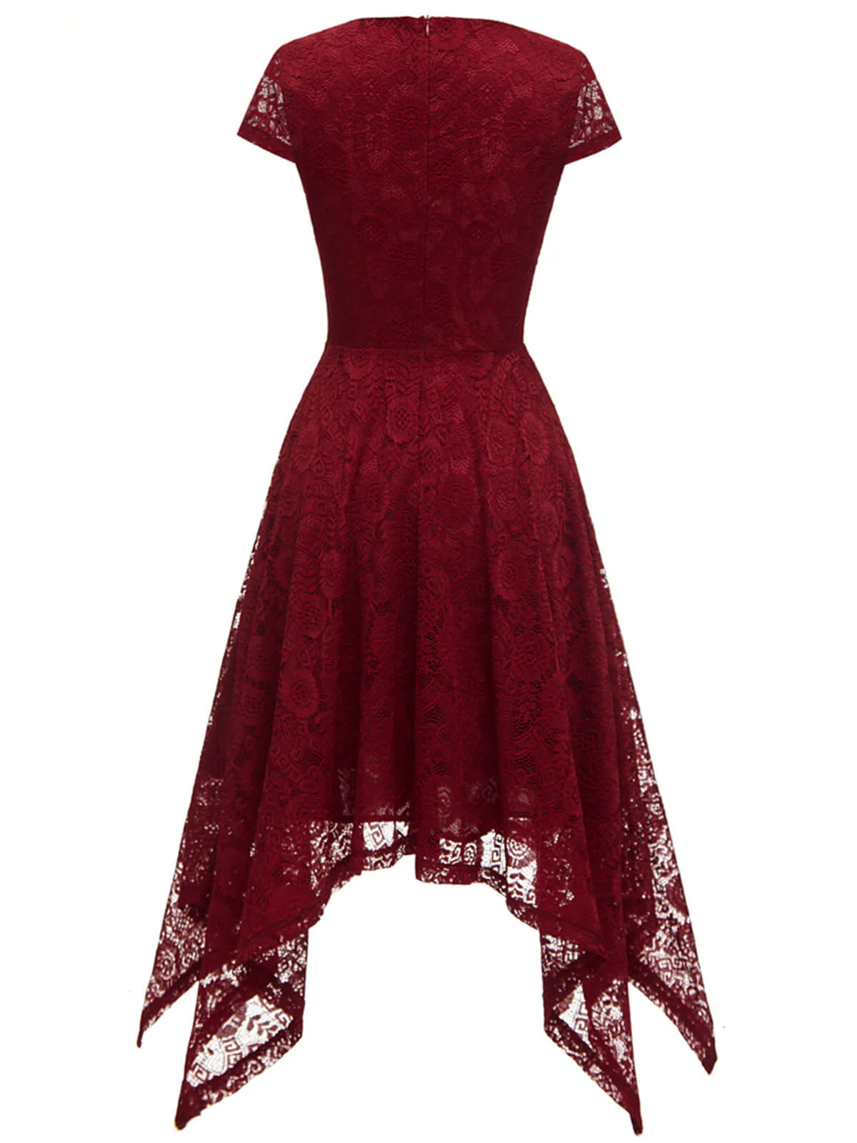 1940s Solid Irregular Hem Dress - Image 6
