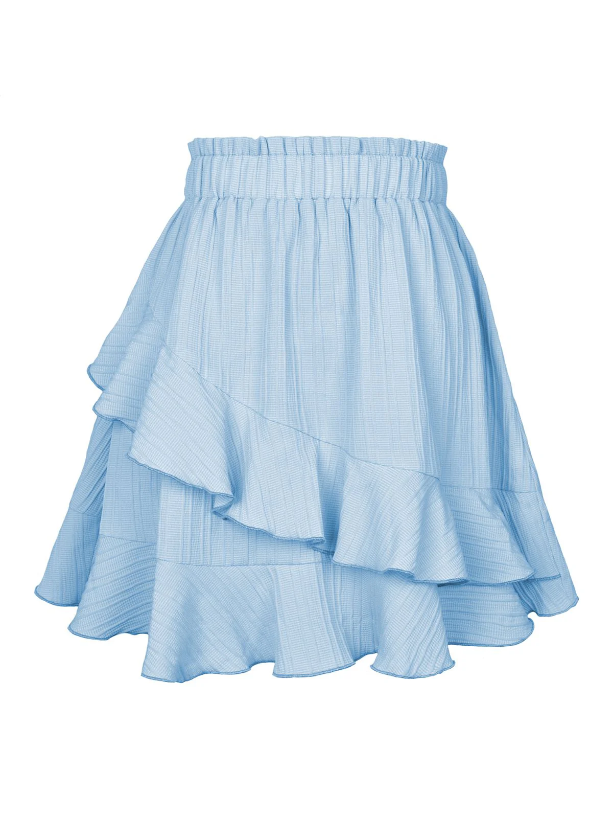 1940s Solid Irregular Ruffle Elastic Waist Skirt - Image 9