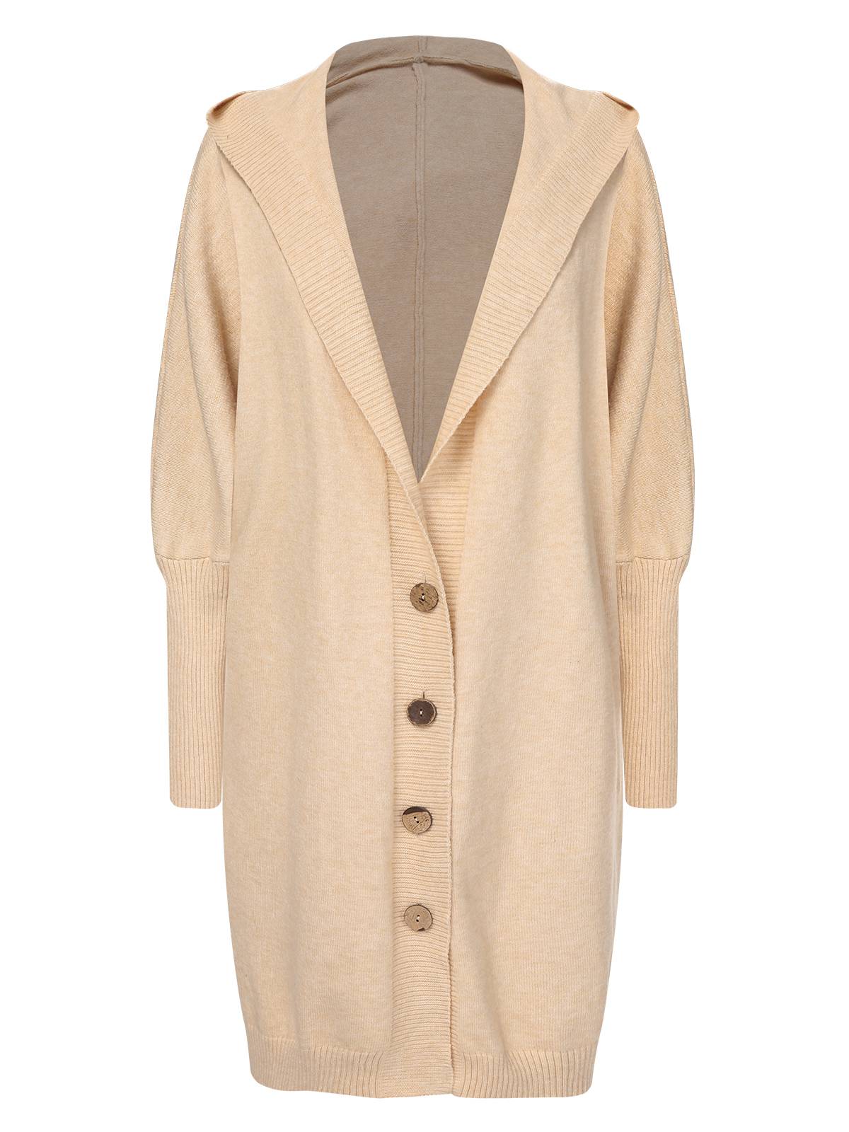 1940s Solid Knit Hooded Cardigan - Image 2