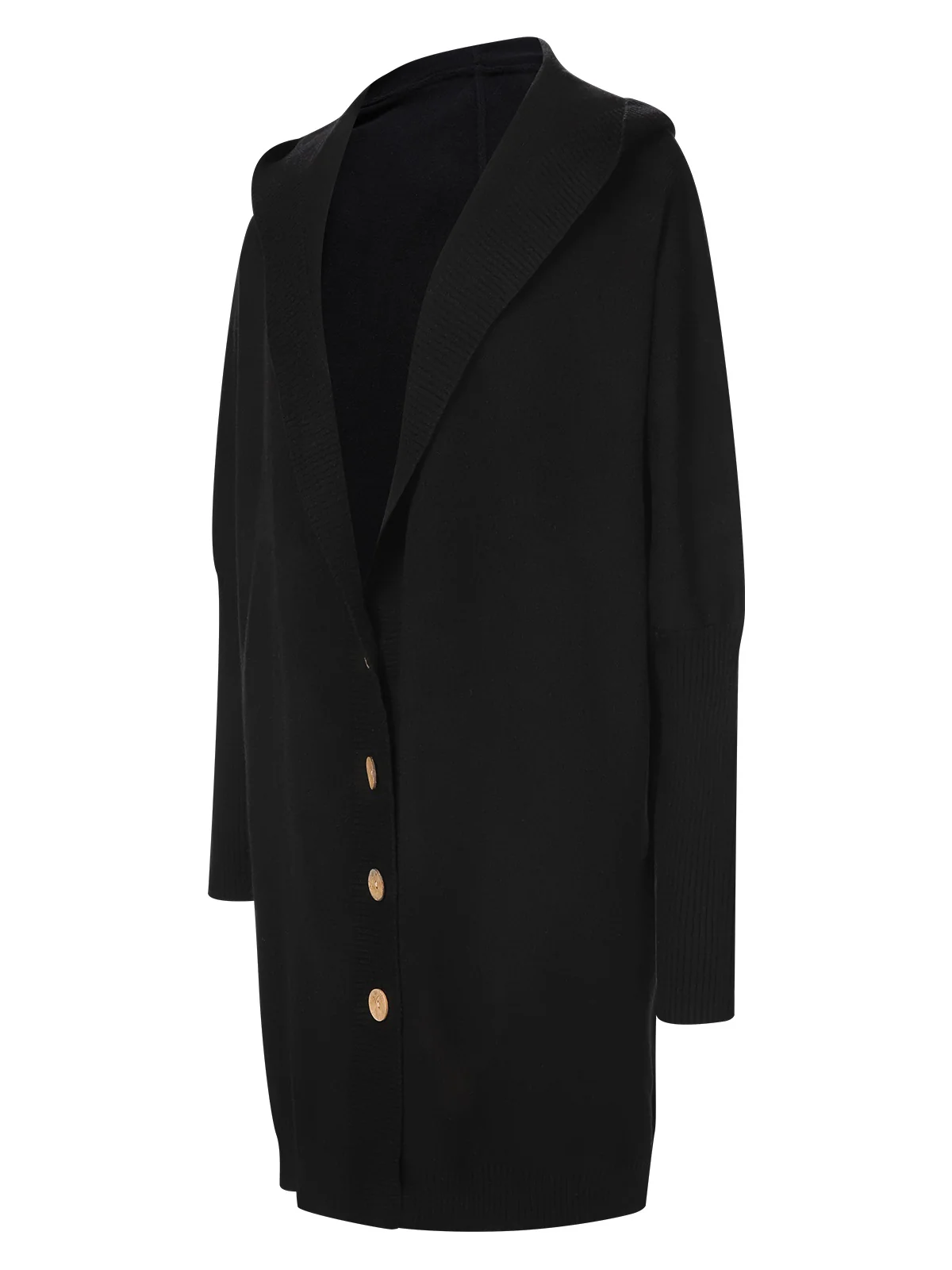 1940s Solid Knit Hooded Cardigan - Image 4