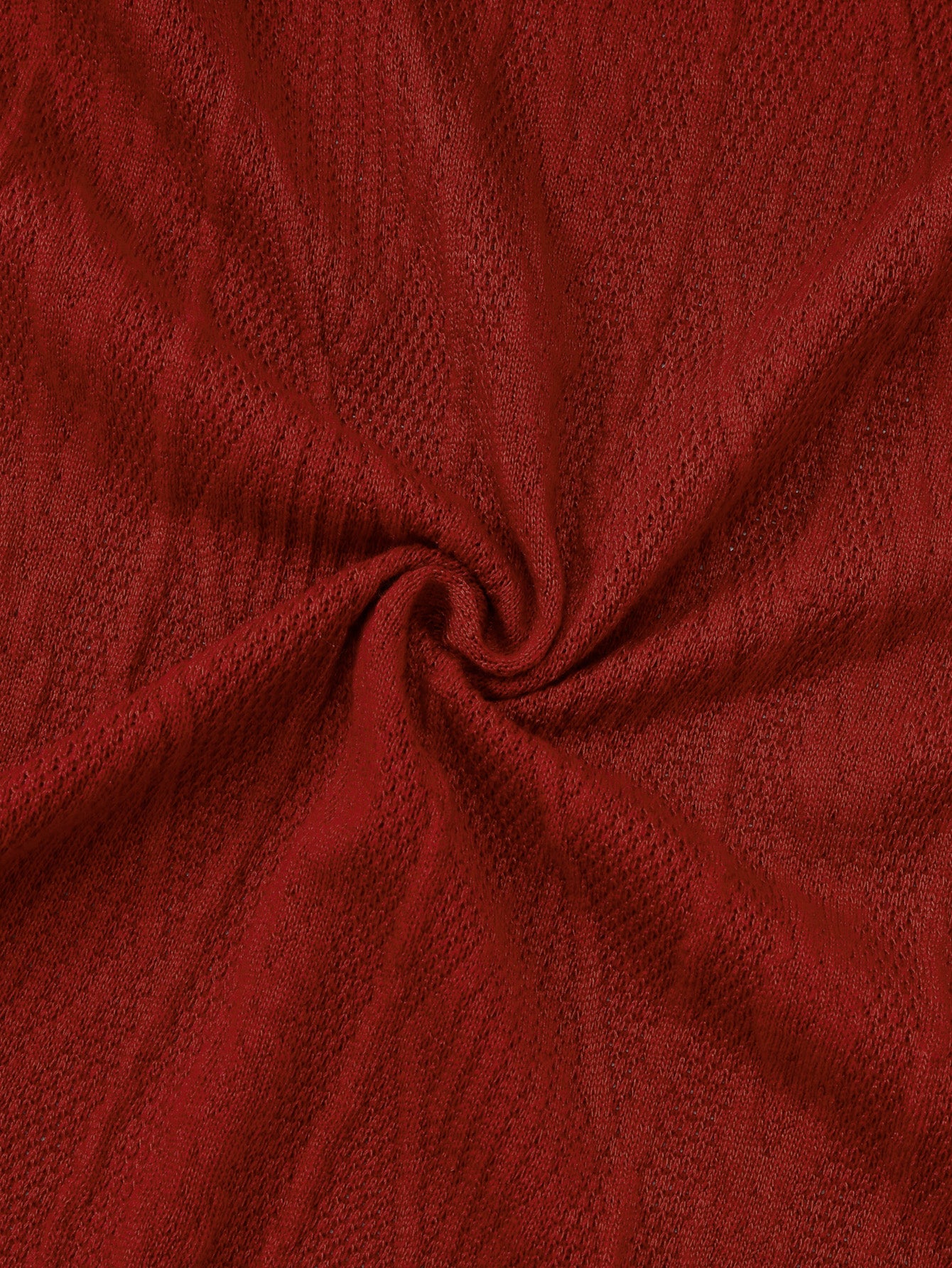 1940s Solid Knitted Big V-Neck Button Dress - Image 6
