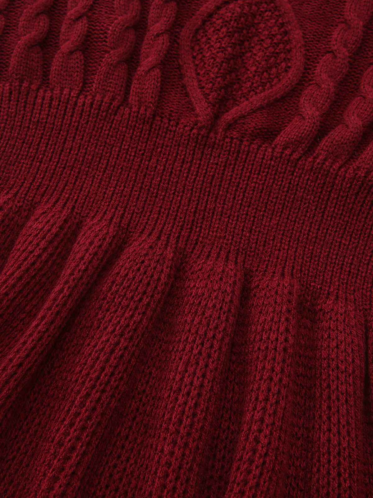 1940s Solid Knitted Lantern Sleeve Sweater Dress - Image 2