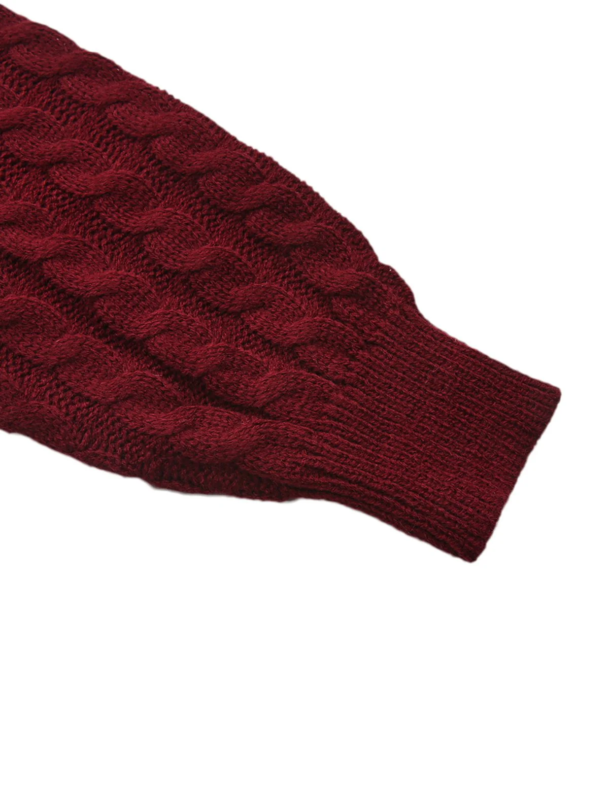 1940s Solid Knitted Lantern Sleeve Sweater Dress - Image 4