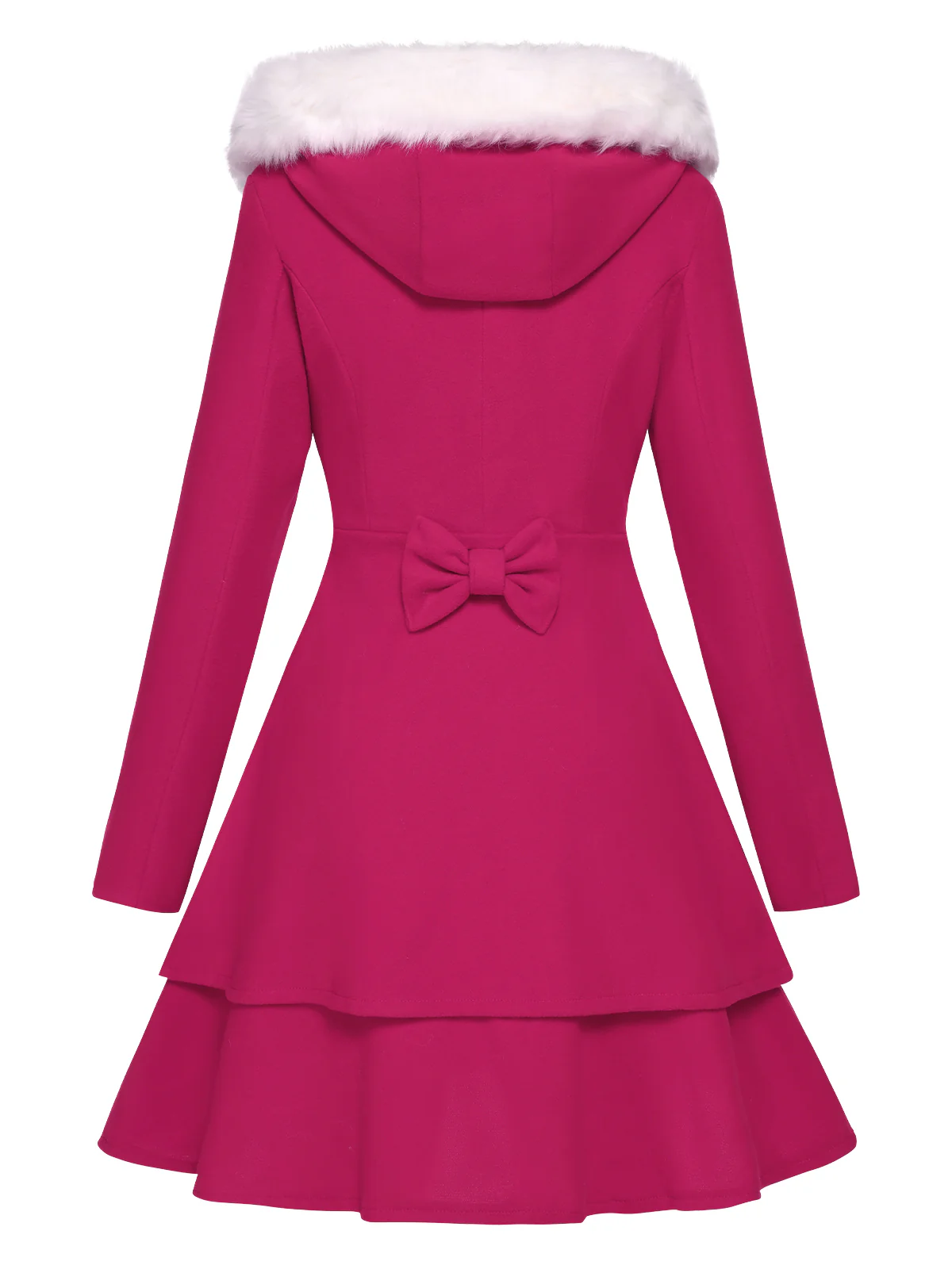 1940s Solid Removable Fur Collar Dress Coat - Image 11