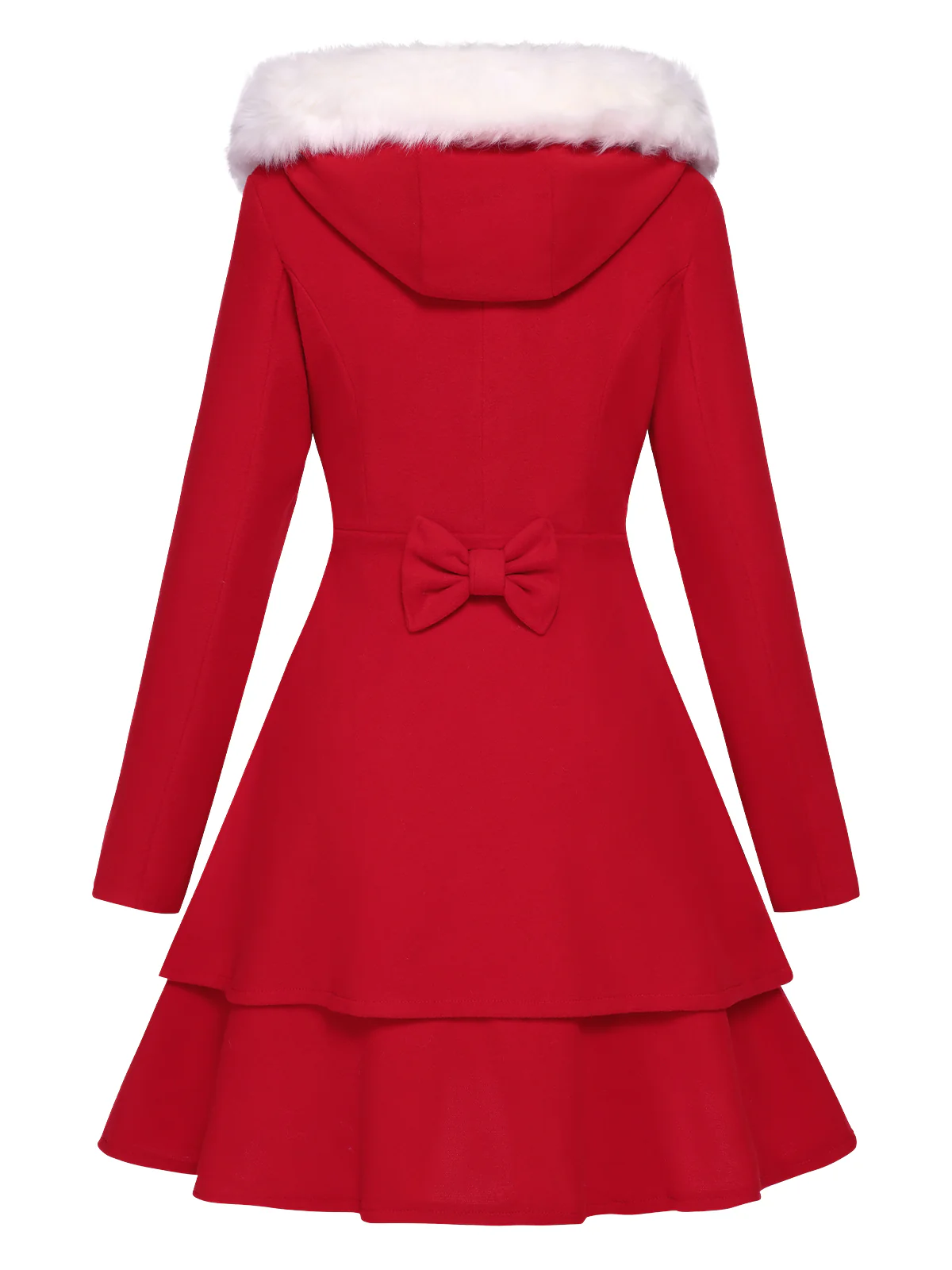1940s Solid Removable Fur Collar Dress Coat - Image 3