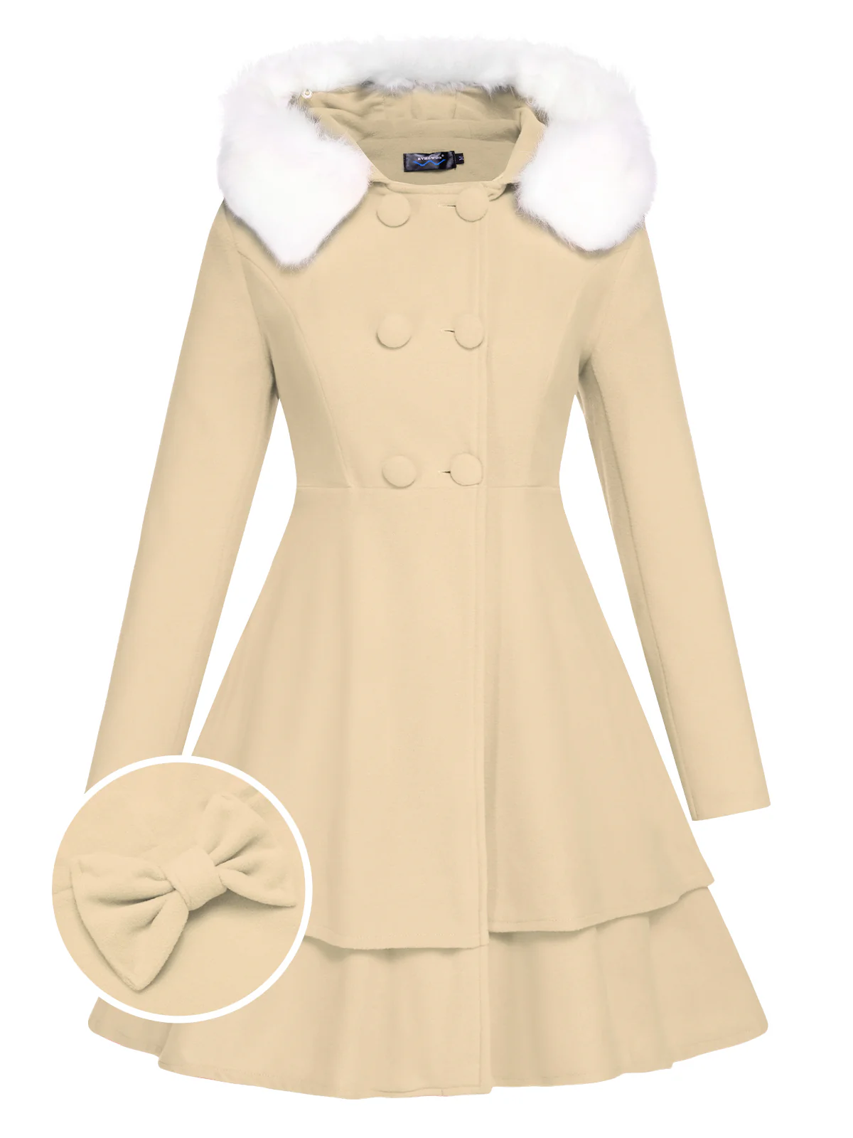 1940s Solid Removable Fur Collar Dress Coat - Image 5