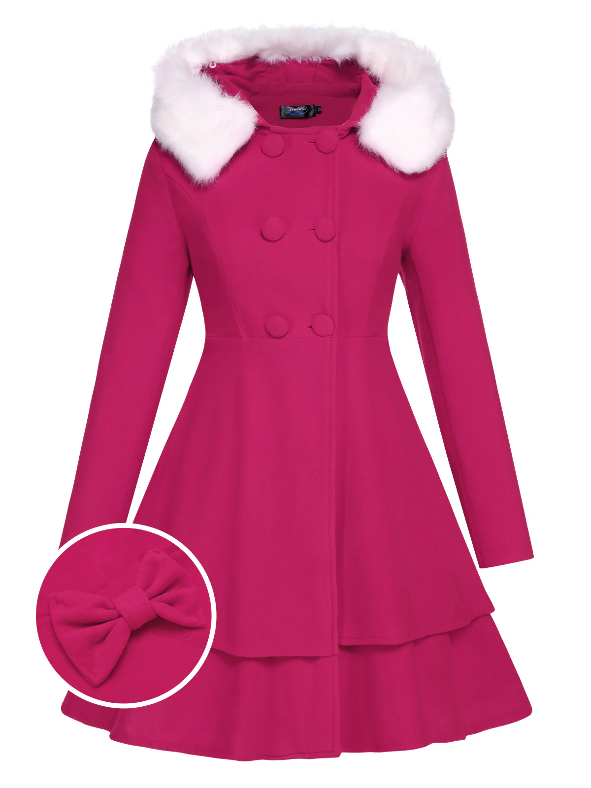 1940s Solid Removable Fur Collar Dress Coat - Image 9