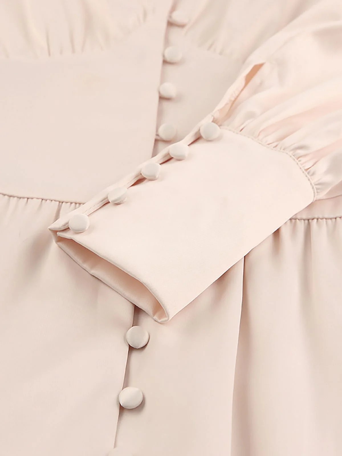 1940s Solid Silk Buttoned Tea Dress - Image 6
