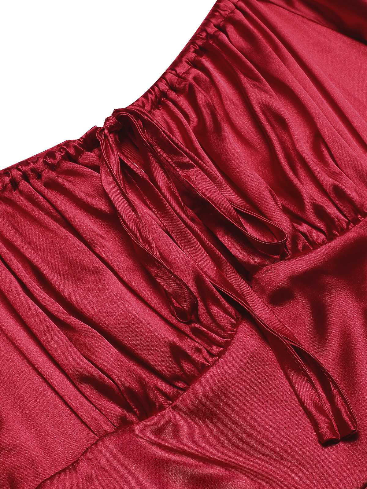 1940s Solid Square Neck Pleated Dress - Image 8