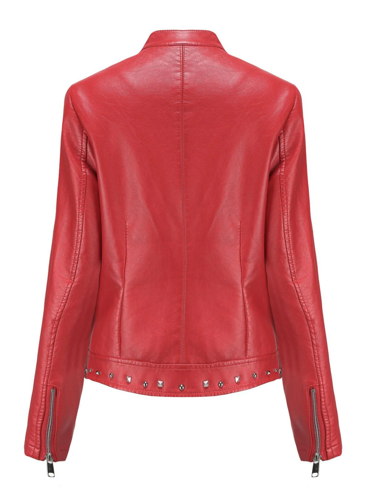 1940s Solid Studded Stand Collar Leather Jacket - Image 7