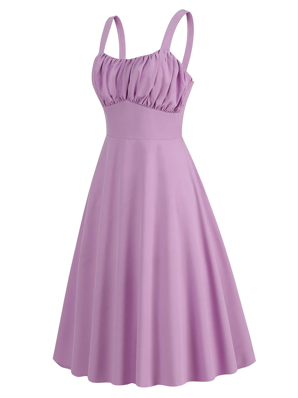 1940s Solid Suspender A-line Dress - Image 14