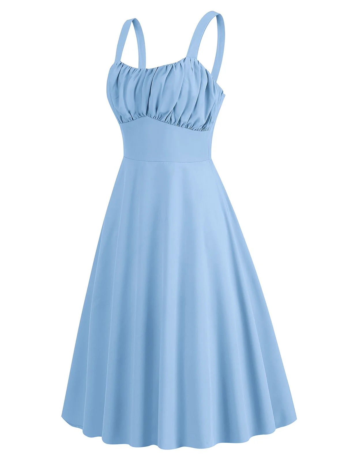 1940s Solid Suspender A-line Dress - Image 2