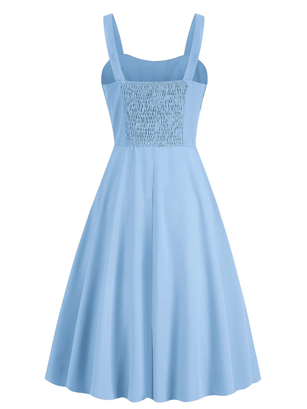 1940s Solid Suspender A-line Dress - Image 3