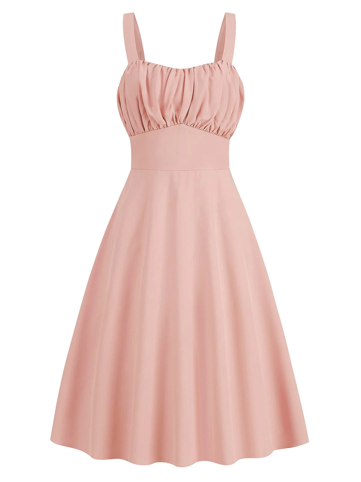 1940s Solid Suspender A-line Dress - Image 7